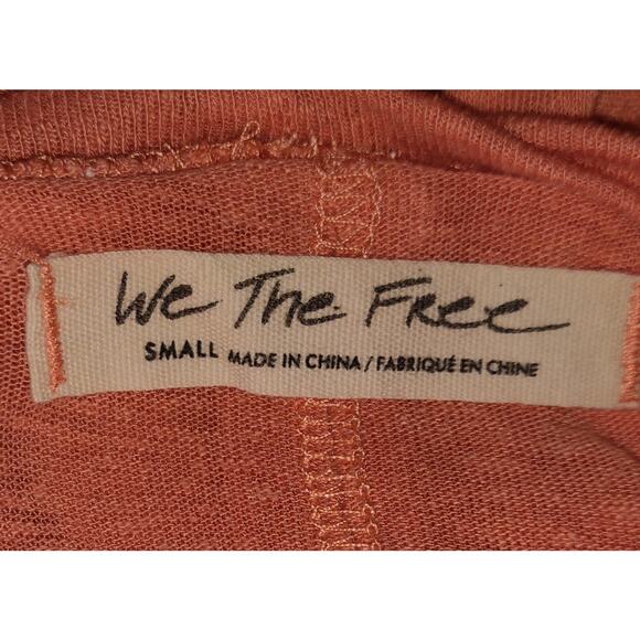 We The Free People Top Womens S Coral Lagenlook Linen Blend Oversized Tshirt - Picture 13 of 16